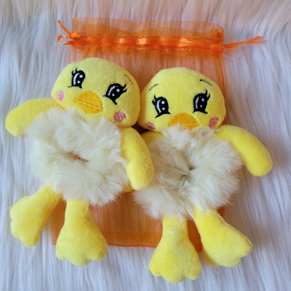 Set of 2 Plush Duck Scrunchies
